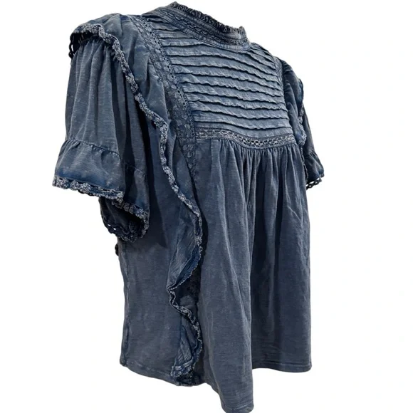 Free People | Le Femme Ruffled Crochet Top - 100%  Cotton - Romantic - Feminine - Picture 4 of 13